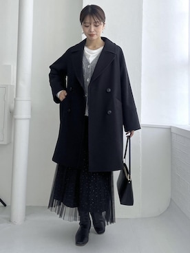 「アイテム（ピーコート）」を使った、wanchanさん（レディース・160cm）の冬コーディネート