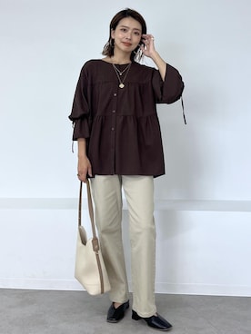 「フレアスリーブ」｜wanchanさん（レディース・160cm）の夏コーディネート