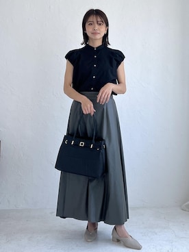 「アイテム（パンプス、ベージュ系）」を使った、wanchanさん（レディース・160cm）の夏コーディネート