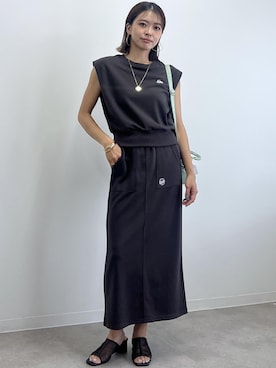 「アイテム（財布/小物、グリーン系）」を使った、wanchanさん（レディース・160cm）の夏コーディネート