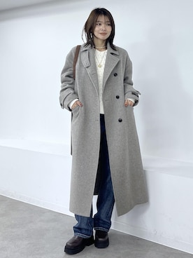 「アイテム（チェスターコート）」を使った、wanchanさん（レディース・160cm）の秋コーディネート