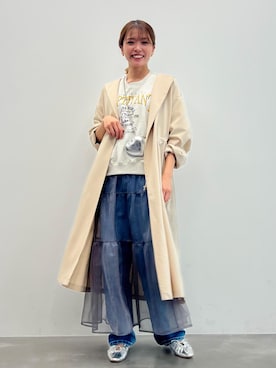 「シルバー」｜「アイテム（その他アウター）」を使った、wanchanさん（レディース・160cm）の春コーディネート