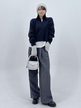 「アイテム（ローファー）」を使った、wanchanさん（レディース・160cm）の秋コーディネート