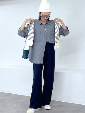 「デニムシャツ」｜wanchanさん（レディース・160cm）の夏コーディネート