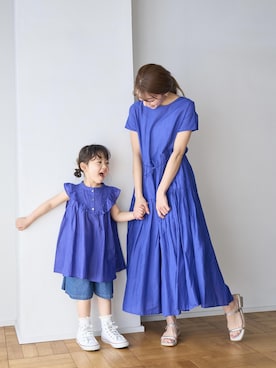 「キッズ服」｜「アイテム（ワンピース/ドレス）」を使った、wanchanさん（レディース・160cm）の春コーディネート