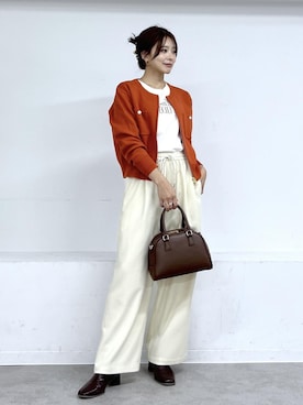 「ROPE' PICNIC（ロペピクニック）のアイテム（その他パンツ）」を使った、wanchanさん（レディース・160cm）の秋コーディネート