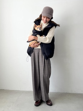 「お揃いコーデ」｜「アイテム（ジャケット/アウター）」を使った、wanchanさん（レディース・160cm）の秋コーディネート