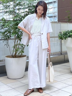 「アイテム（テーラードジャケット）」を使った、wanchanさん（レディース・160cm）の夏コーディネート