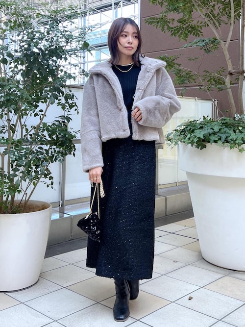 【ROPE' PICNIC】セットアップ　ツイードジャケット＋ツイードスカート ROPE' PICNIC ジャケット ノーカラージャケット セレモニー