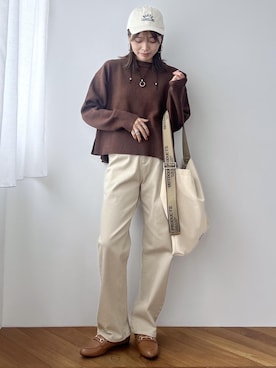 「Champion（チャンピオン）のアイテム（キャップ）」を使った、wanchanさん（レディース・160cm）の冬コーディネート