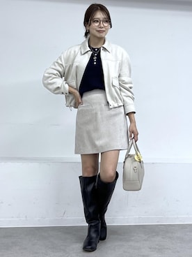 「アイテム（ボストンバッグ、ベージュ系）」を使った、wanchanさん（レディース・160cm）の秋コーディネート