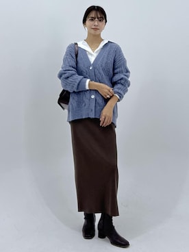 「ブルー」｜wanchanさん（レディース・160cm）の冬コーディネート