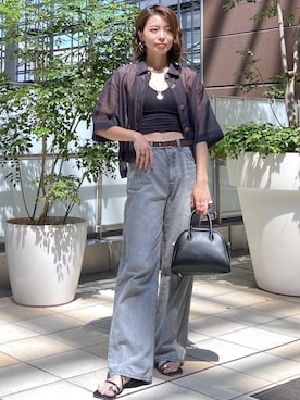 「フラット」｜wanchanさん（レディース・160cm）の夏コーディネート