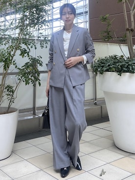 「ROPE' PICNIC（ロペピクニック）のセンターベルトワイドトップハンドル＆ショルダーバッグ（ショルダーバッグ、ブラック系）」を使った、wanchanさん（レディース・160cm）の春コーディネート