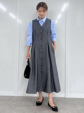 「アイテム（ジャンパースカート）」を使った、wanchanさん（レディース・160cm）の夏コーディネート
