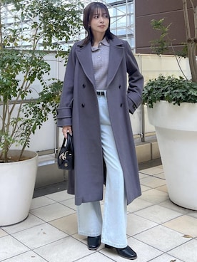 「アイテム（チェスターコート）」を使った、wanchanさん（レディース・160cm）の冬コーディネート