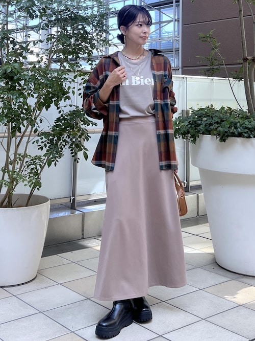 セール】ポンチフレアイージースカート/セットアップ対応（スカート