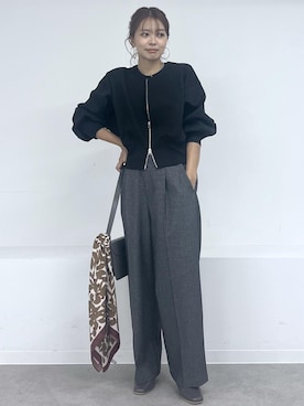 「ROPE' PICNIC（ロペピクニック）のアイテム（バンダナ/スカーフ）」を使った、wanchanさん（レディース・160cm）の秋コーディネート