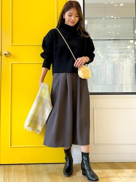 「スカーチョ」｜「アイテム（ブーツ）」を使った、wanchanさん（レディース・160cm）の秋コーディネート