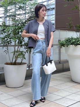 「アイテム（ベスト）」を使った、wanchanさん（レディース・160cm）の夏コーディネート