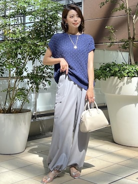 「シルバー」｜「アイテム（パンツ）」を使った、wanchanさん（レディース・160cm）の夏コーディネート
