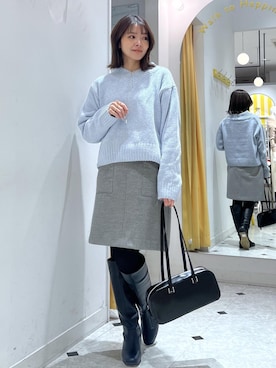 「台形スカート」｜wanchanさん（レディース・160cm）の冬コーディネート