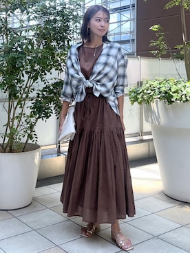 「ROPE' PICNIC（ロペピクニック）のアイテム」を使った、wanchanさん（レディース・160cm）の夏コーディネート