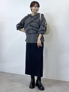 「アイテム（パーカー）」を使った、wanchanさん（レディース・160cm）の冬コーディネート