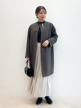 「ラメニット」｜「アイテム（その他アウター）」を使った、wanchanさん（レディース・160cm）の冬コーディネート