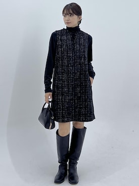 「アイテム（ジャンパースカート）」を使った、wanchanさん（レディース・160cm）の秋コーディネート