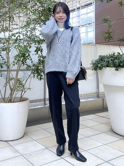 セール】ゆるケーブル編みVネックニット(ニット/セーター)|ROPE セール】ゆるケーブル編みVネックニット(ニット/セーター)|ROPE