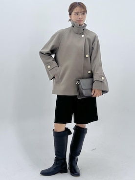 「アイテム（その他アウター、ブラウン系）」を使った、wanchanさん（レディース・160cm）の秋コーディネート