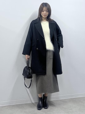 「アイテム（ピーコート）」を使った、wanchanさん（レディース・160cm）の冬コーディネート