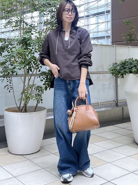 「ブルー」｜「アイテム（スウェット）」を使った、wanchanさん（レディース・160cm）の秋コーディネート