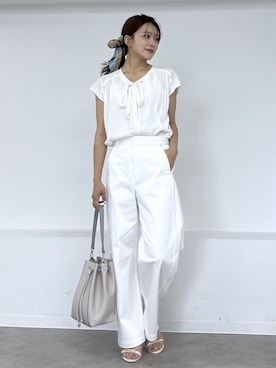「ROPE' PICNIC（ロペピクニック）のアイテム（ショルダーバッグ）」を使った、wanchanさん（レディース・160cm）の夏コーディネート