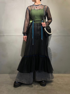 「TRAPEZE（トラピーズ）のアイテム」を使った、HOSHINOさん（レディース・162cm）の春コーディネート