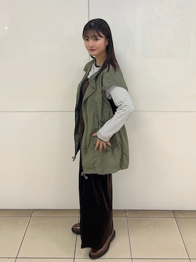 「アイテム（ワンピース/ドレス）」を使った、𝘴𝘩𝘰𝘤𝘩𝘢𝘯さん（レディース・159cm・20代）の春コーディネート