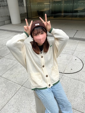 「Dickies（ディッキーズ）のアイテム（ニットキャップ/ビーニー）」を使った、𝘴𝘩𝘰𝘤𝘩𝘢𝘯さん（骨格ストレート・レディース・159cm）の秋コーディネート