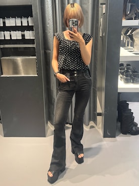 「フレア」｜小宮山真代さん（レディース・156cm）の夏コーディネート