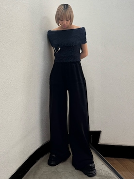 「EMODA（エモダ）のアイテム（ローファー）」を使った、小宮山真代さん（レディース・156cm）の秋コーディネート