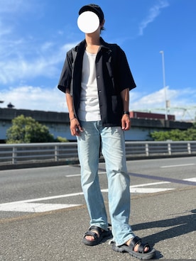 「SHAKA（シャカ）のアイテム」を使った、lionelpandaさん（メンズ・179cm）の夏コーディネート