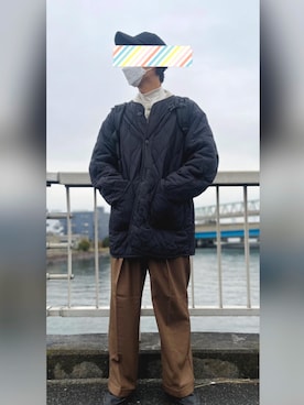 「GUコーデ」｜「アイテム（その他アウター）」を使った、lionelpandaさん（メンズ・179cm）の冬コーディネート