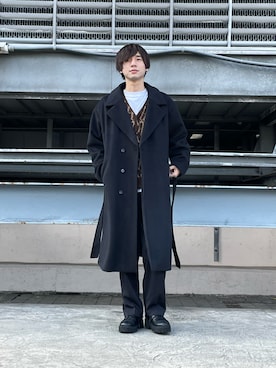 「tk.TAKEO KIKUCHI」｜「アイテム（チェスターコート）」を使った、gogogot1596さん（メンズ・173cm）の秋コーディネート