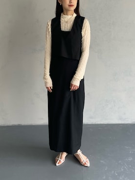 「メロートップス」｜「アイテム（アクセサリー）」を使った、cheriella staffさん（レディース・160cm）の春コーディネート