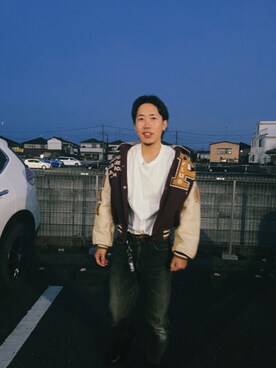 「春服デビュー宣言」｜「アイテム（スタジャン）」を使った、TETSUさん（メンズ・170cm）の春コーディネート