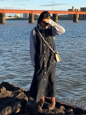 「FREAK'S STORE（フリークスストア）のアイテム（オールインワン・サロペット）」を使った、結さん（レディース・157cm）の夏コーディネート