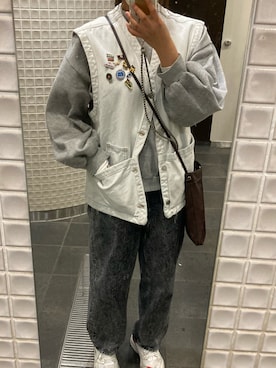「rps（アールピーエス）のアイテム（スウェット）」を使った、結さん（レディース・157cm）の春コーディネート