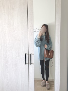 「アイテム（モカシン/デッキシューズ）」を使った、chunchun179さん（レディース・159cm）の秋コーディネート