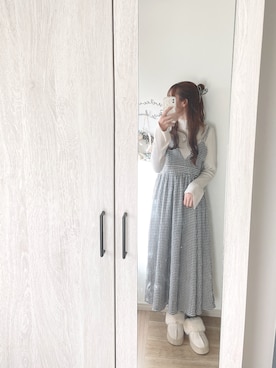 「ハーフアップ」｜chunchun179さん（レディース・159cm）の冬コーディネート