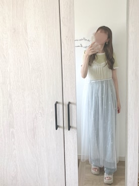 「ショート丈トップス」｜「アイテム（ワンピース/ドレス）」を使った、chunchun179さん（レディース・159cm）の夏コーディネート